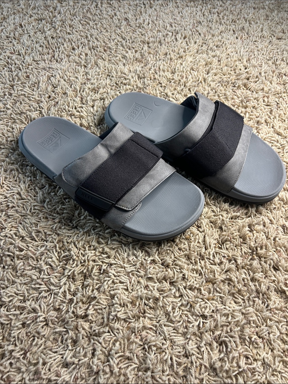 Reef Men's Slide Sandals in Gray and Black